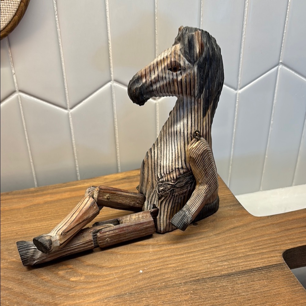 Wooden Jointed Horse shelf sitter